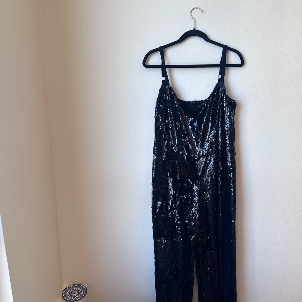 Dress the Population Black Sequin Jumpsuit